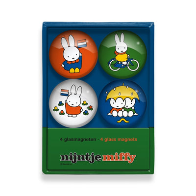 Imanes de cristal Miffy ø4cm caja de 4uds