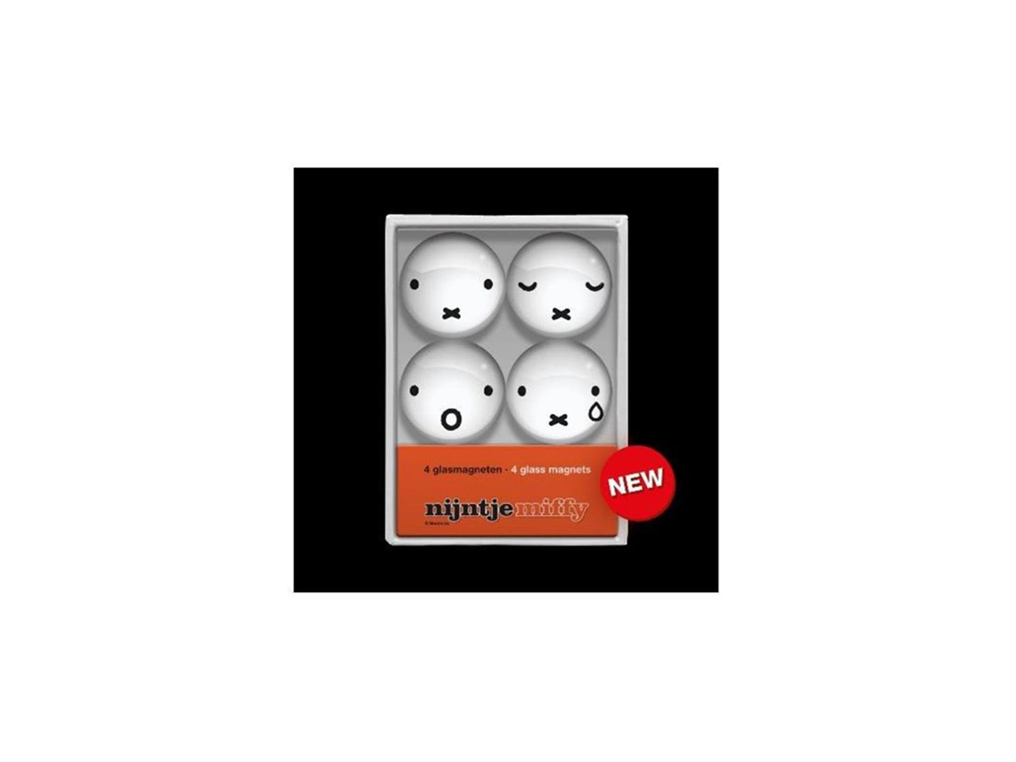 Imanes de cristal cara de Miffy caja de 4 piezas