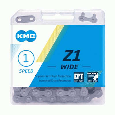 KMC Z 1 EPT 128 - 1 2x1 8 - 8.6mm - 128 eslabones - Plata Oscuro