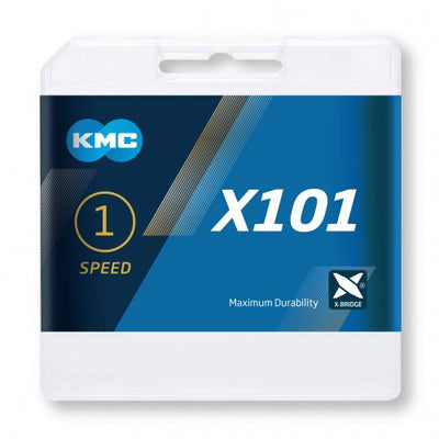 Catena di biciclette KMC X 101 - 1 2x1 8 - 8mm - 112 Link - argento