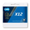 Cadena de bicicleta de plata KMC X12 126 enlaces