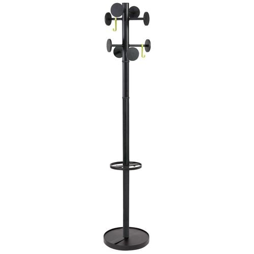 Appendiabiti pmstan3m alba 8 ganci base rotonda 175cmx37cm nero