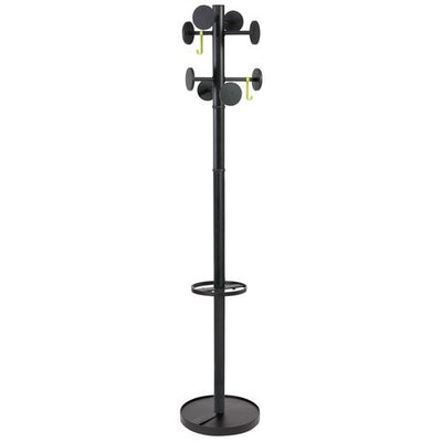 Appendiabiti pmstan3m alba 8 ganci base rotonda 175cmx37cm nero