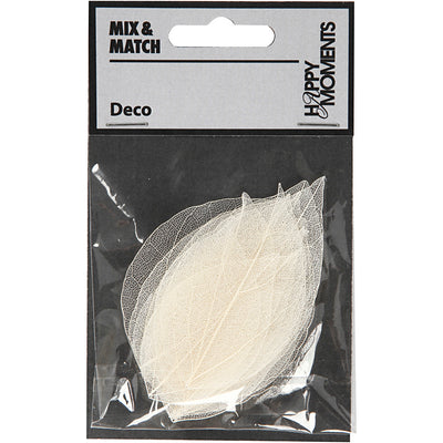 Foglie scheletro Creative Company, l: 6-8 cm, bianco, 20 pezzi 1 scatola