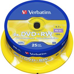 Disco DVD+RW 43489 letterale 4,7 GB 4x 25 pezzi