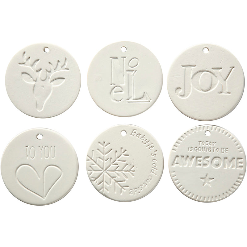 Soprammobili aziendali Creativ da appendere, misura 7x7 cm, spessore 0,6 cm, bianco, 6 pezzi 1 scatola