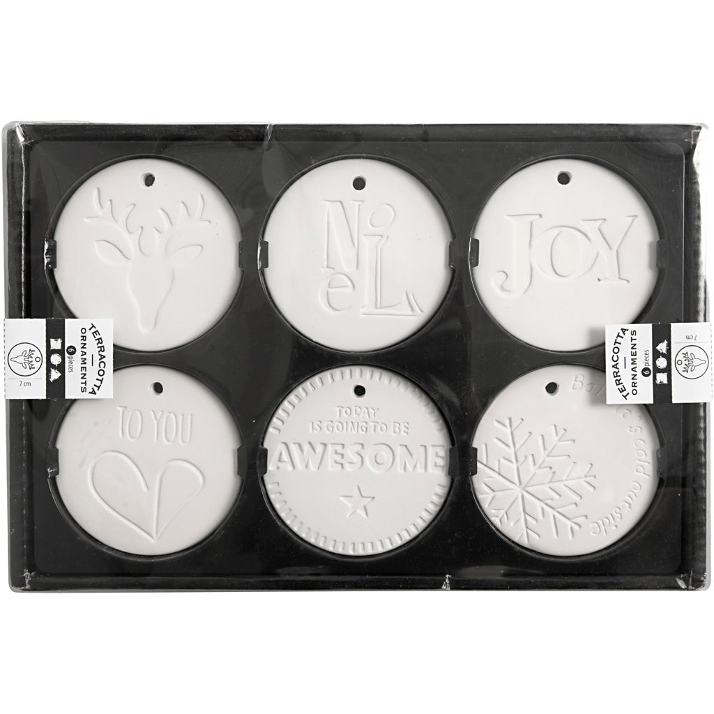 Soprammobili aziendali Creativ da appendere, misura 7x7 cm, spessore 0,6 cm, bianco, 6 pezzi 1 scatola
