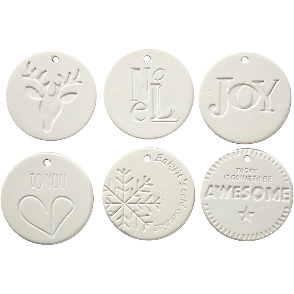 Soprammobili aziendali Creativ da appendere, misura 7x7 cm, spessore 0,6 cm, bianco, 6 pezzi 1 scatola