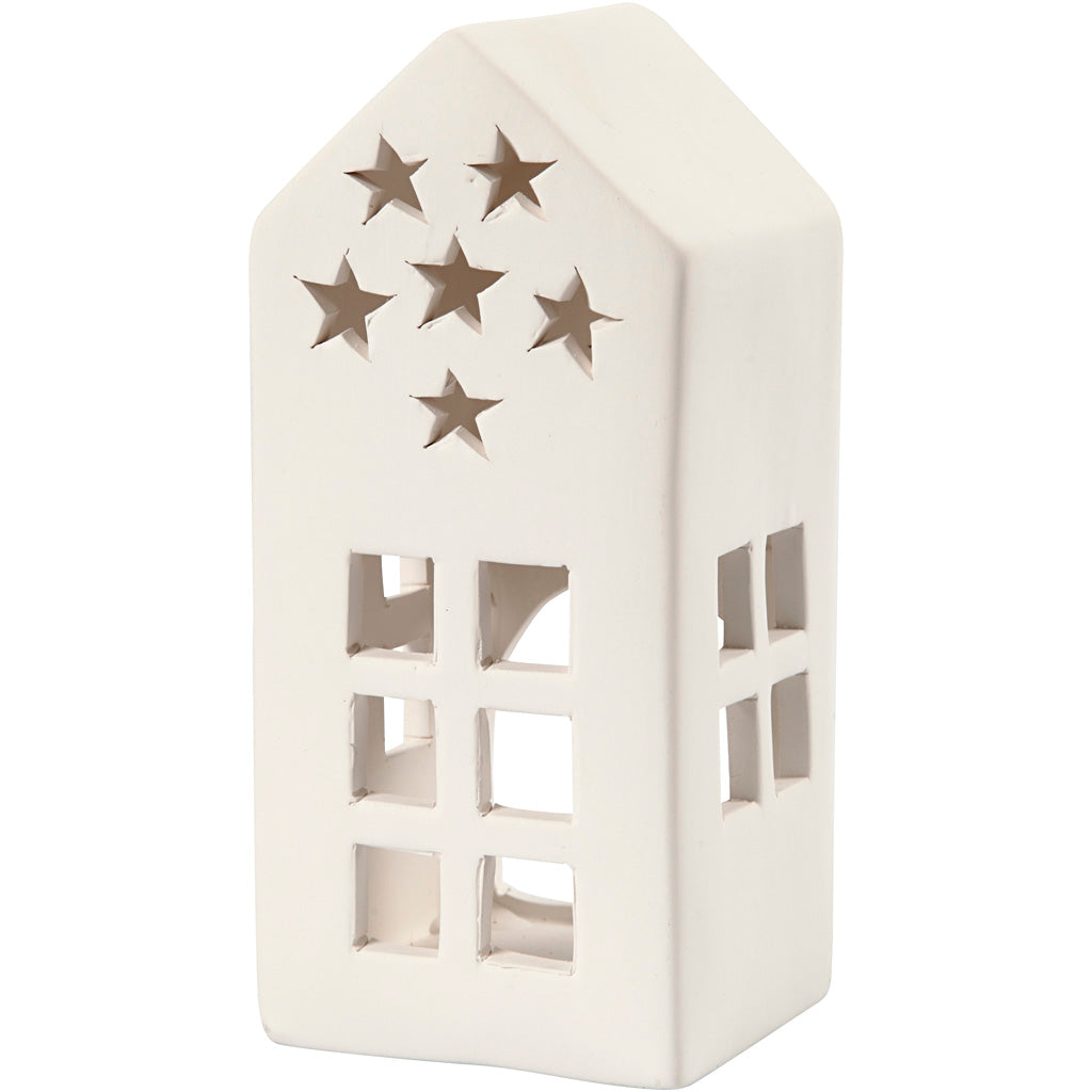 Creativ company portavelas, h: 16 cm, dimensiones 7x7 cm, blanco, 8 piezas 1 caja