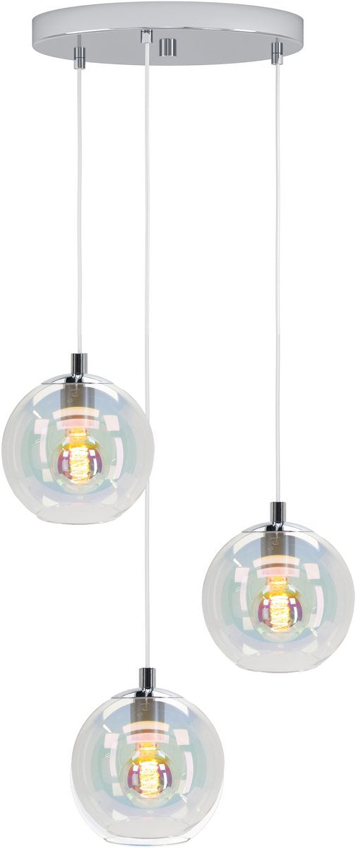 Eglo ariscani 2 hanglamp - e27 - ø 42.5 cm - chroom gekleurd glas