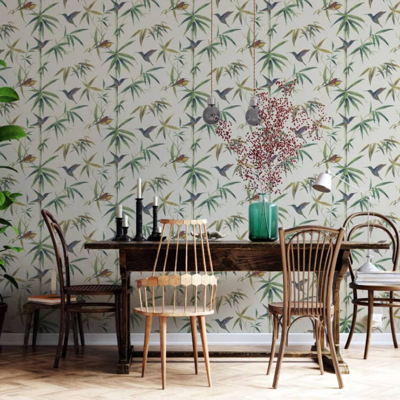 Wallpaper Noordwand North Wall Kolibri e Bamboo Ecru