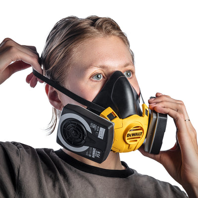 Media máscara ligera Dewalt dxir1hmlp3 con filtros p3 | talla l - dxir1hmlp3