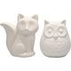 Creativ company http: www.cchobby.nl dierenspaarpot-uil-en-vos-h-9-cm-wit-2-stuk-1-doos