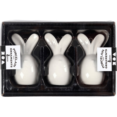 Coniglio Creative Company, h: 6,7 cm, p 3,6 cm, bianco, 3 pezzi 1 scatola