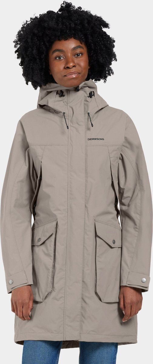 Didriksons Thelma Wns Parka 10 giacca da esterno da donna - marrone cenere