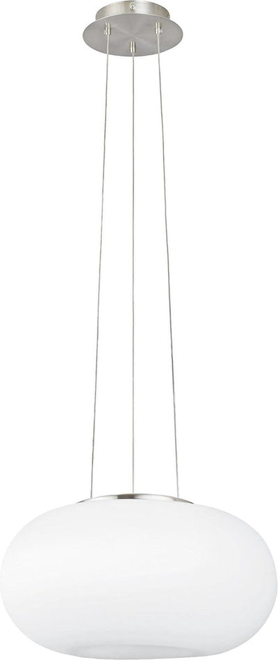 Eglo ottica - lampada a sospensione - 2 luci - ø350mm. - nichel opaco - bianco