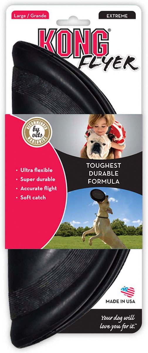 Kong light toy flyer extreme - juguete para perros - 29,8 cm - negro