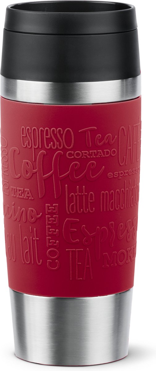 Taza de viaje Tefal classic - botella termo - 0,36 l - roja - compacta - a prueba de fugas - apta para café
