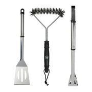 Interbosch flamecraft bbq gereedschapset 3-delig zwart rvs - afbeelding 1