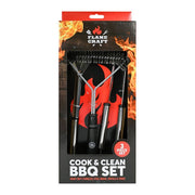 Interbosch flamecraft bbq gereedschapset 3-delig zwart rvs - afbeelding 2
