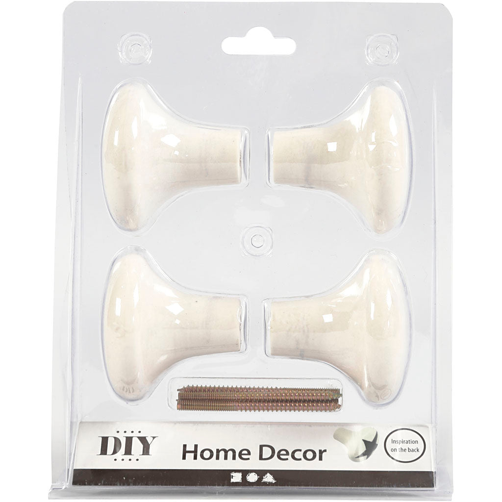 Creativ company hook, h: 5.1 cm, d 5.4 cm, white, 4 pieces 1 box