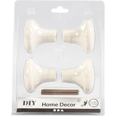 Gancio Creative Company, h: 5,1 cm, p 5,4 cm, bianco, 4 pezzi 1 scatola