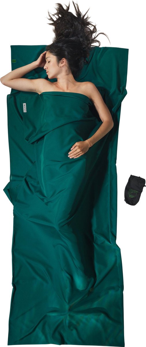 Sábana de viaje Cocoon - bolsa de sábanas - microfibra - verde musgo