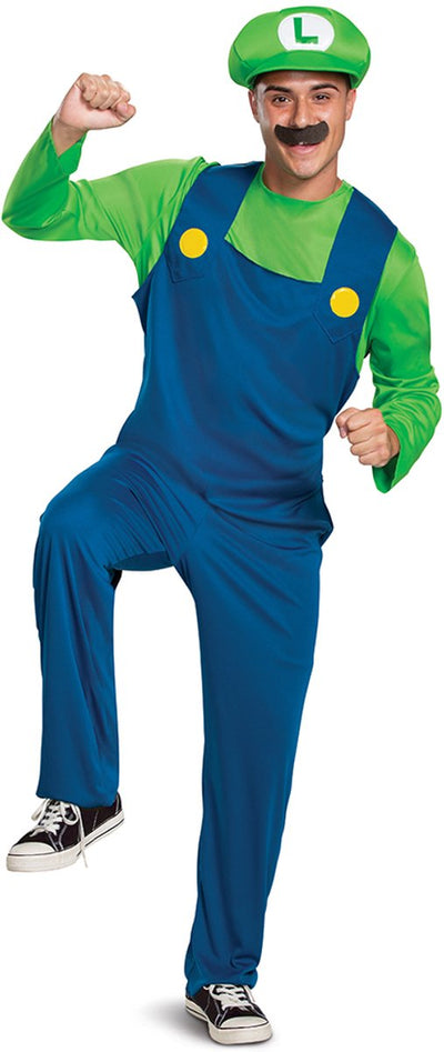 Disfraz Nintendo Super Mario Brothers Luigi Classic Disfraz - XL - Azul Verde