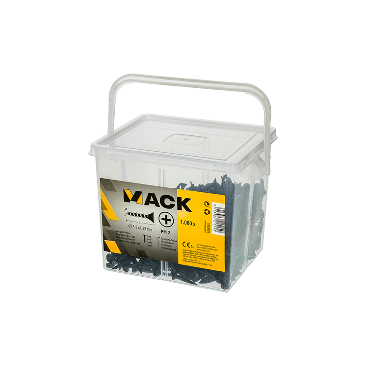 Mack 1020284 - caja tornillos para placas de yeso 3,5 x 25 mm 1000 uds | 6 piezas