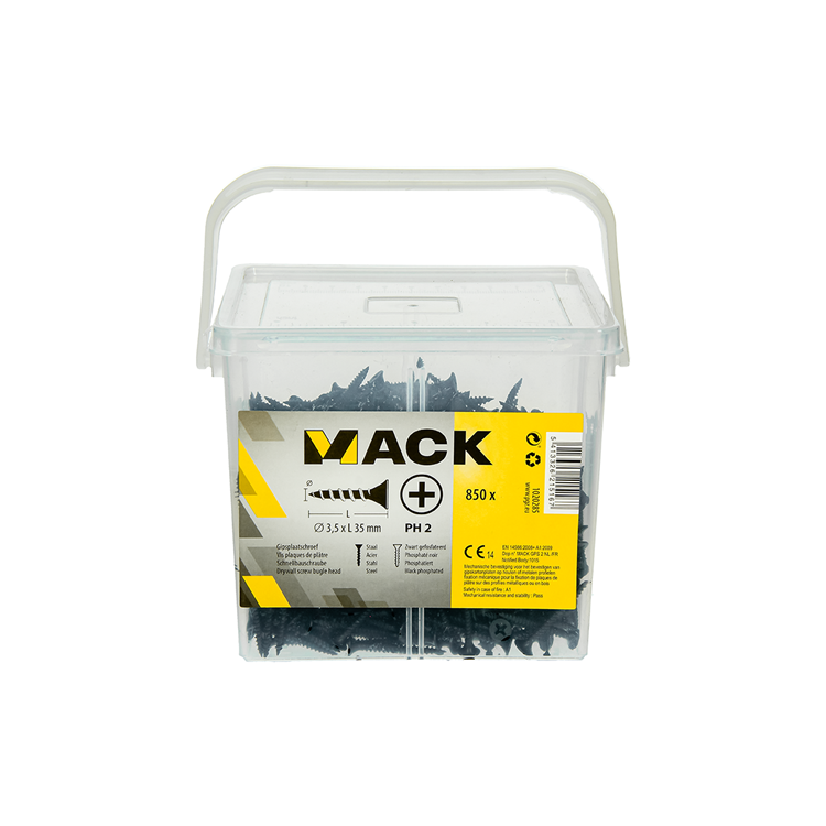 Mack 1020285 - caja tornillos para placas de yeso 3,5 x 35 mm 850 uds | 6 piezas