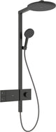 Hansgrohe raindance alive s puro - showerpipe - select-knop bediening - 300mm maat - 1 straalfunctie - brushed black chrome - met thermostaat