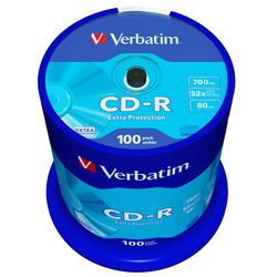 CD-R extra protection spindle 700mb verbatim 52x 80min. 100 pieces