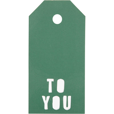 Etiquetas de regalo Vivi Gade, para ti, medidas 5x10 cm, 300 gr, verde, 15 unidades 1 caja