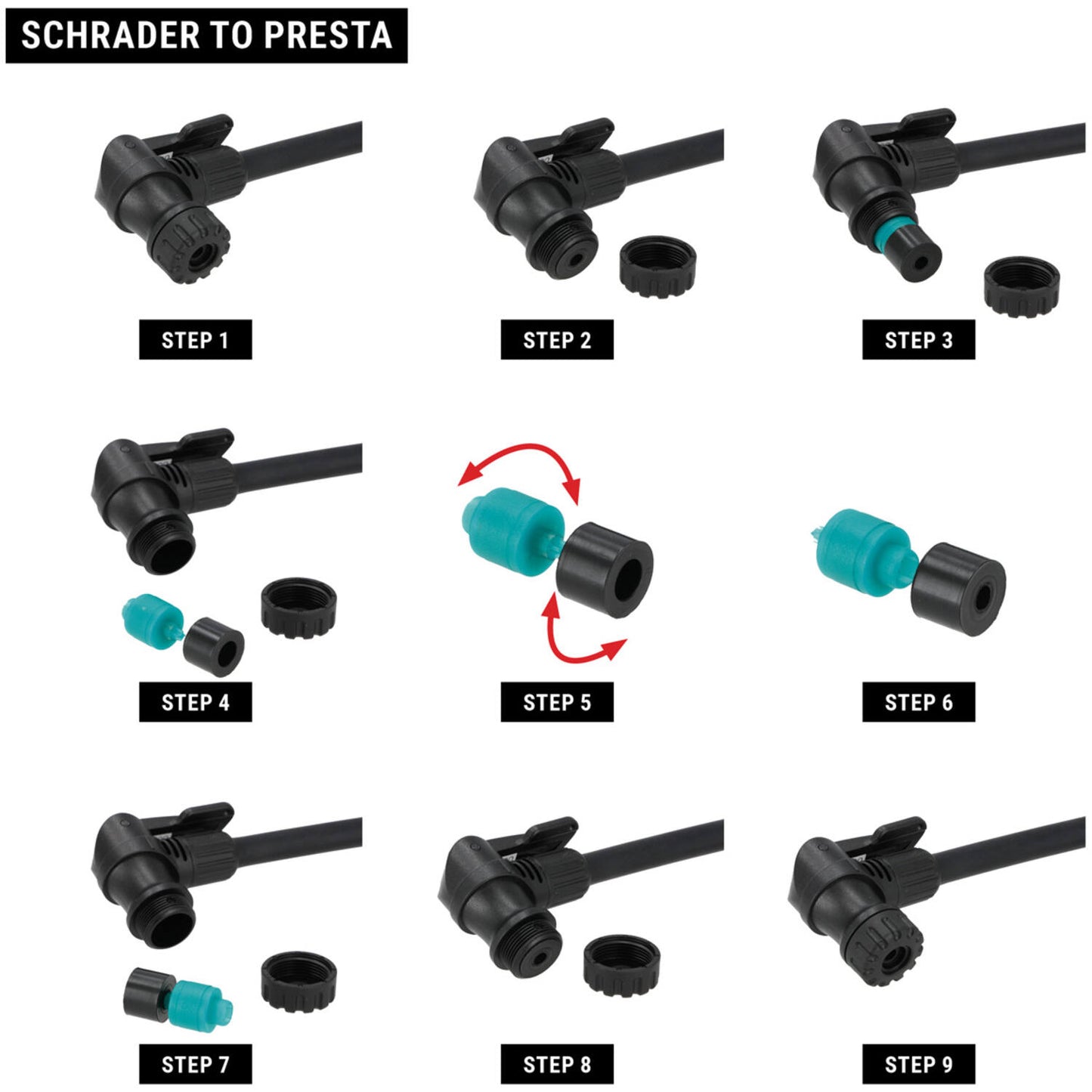 Trivio - breeze fietspomp met drukmeter - dubbel ventiel zowel presta als schrader. type storm