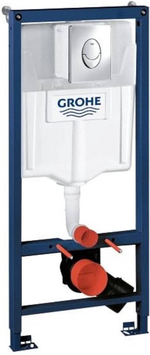 Set 3 in 1 Grohe rapid SL per WC sospeso - 1,13 m - incl. set per montaggio a parete - con piastra di controllo aria skate cromata