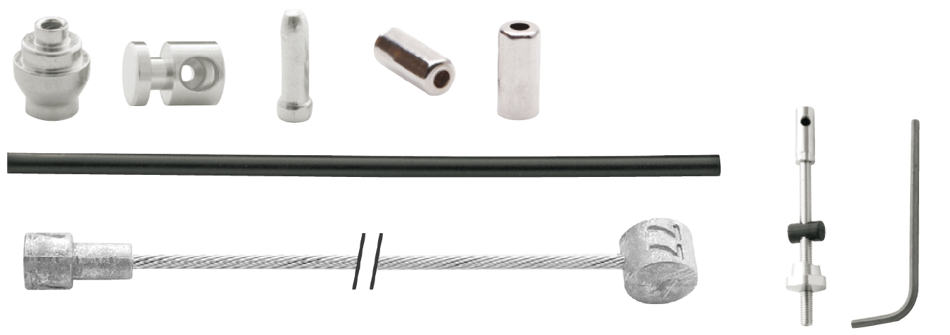 Set di cavi Elvedes Freno tamburo 1,70 m 2,35 m in acciaio inossidabile nero