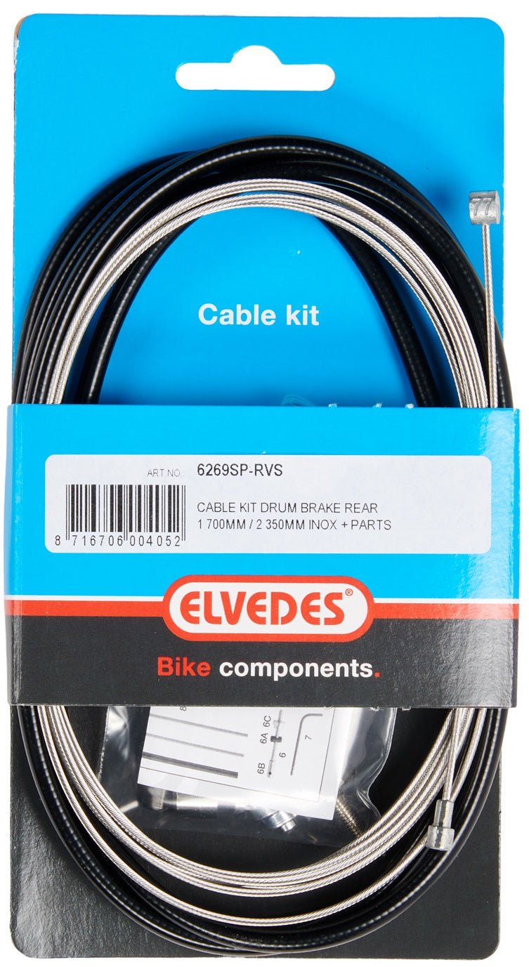 Conjunto de cables Elvedes Brigu Frame 1.70m 2.35m de acero inoxidable negro