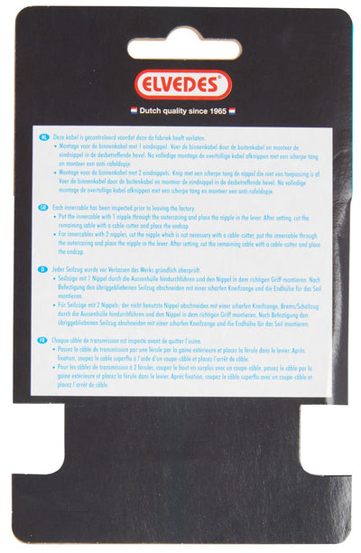 Elvedes REM Binnenkabel 2,000 mm 1 × 19 acero inoxidable de alambre Ø1.5 mm con twiple Ø7 × 6 mm