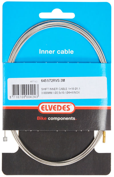 Engranaje Cable interno Acero inoxidable 2 pezones 3 metros 6451 72RVS 3M