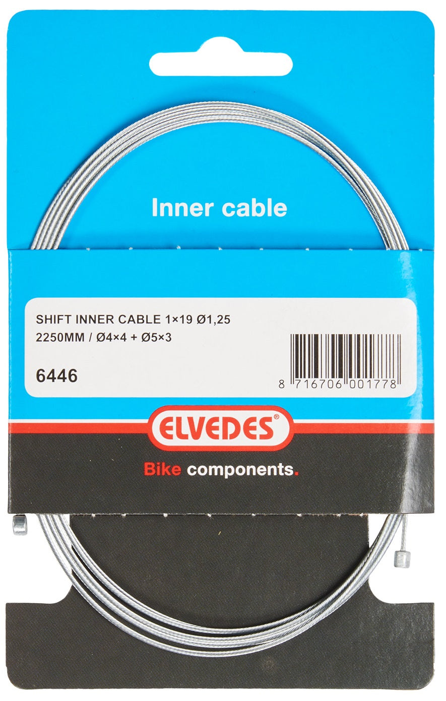 Switch Elvedes Cavo interno 2250 mm 1 x 19 Galvanizzato Ø1,25 con N Nipple Ø4 × 4 + Tø5 × 3 (per pezzo)