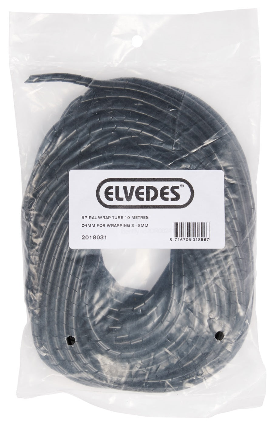 Elvedes Spiraalslang (4Mm) 10 Meter Zwart