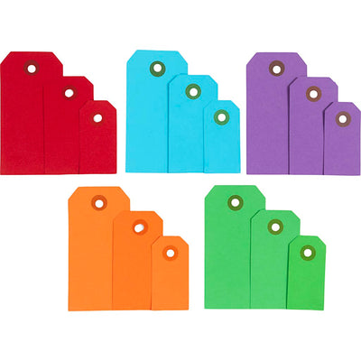 Etichette manila Creative Company, misura 3x6+4x8+5x10 cm, 220 g, vari colori, 500 pezzi 1 scatola