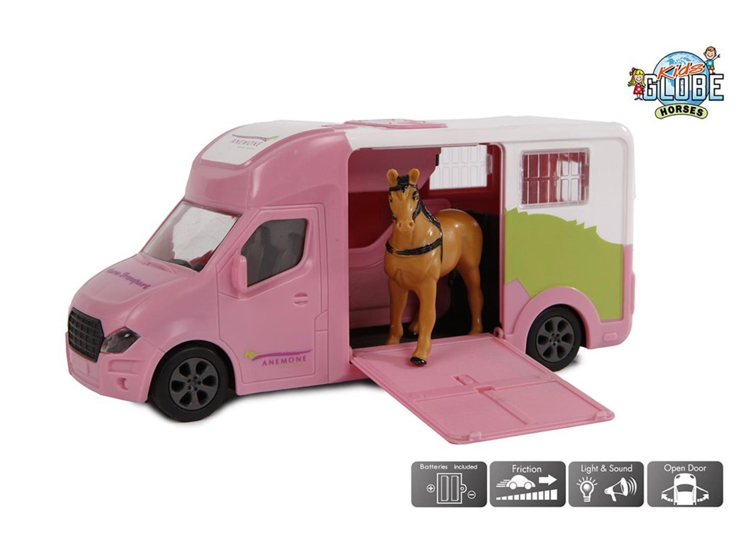 Kids Globe Die Cast Horse Truck Light and Sound 1:32