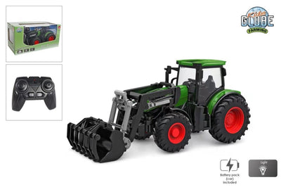 Kids Globe RC Tractor con caricatore anteriore - verde