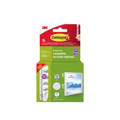 3m 1075980 - strisce portafoto command m bianche 12 paia | 8 pezzi