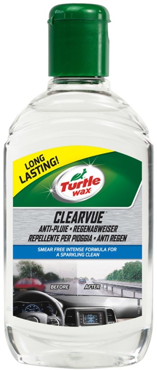 Turtle wax clearvue rain repellant - helder zicht - stoot regen, hagel en sneeuw af - glas blijft langer schoon - 300ml