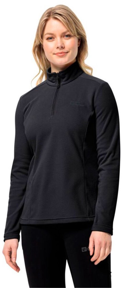 Giacca in pile wolfskin taunus con mezza cerniera nera m donna