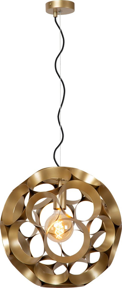 Lucide hannelore - lámpara colgante - ø 40 cm - 1xe27 - latón dorado mate