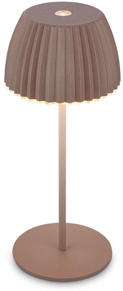 B.k.licht briloner champ mini - mini lampada da tavolo ricaricabile - lampada senza fili - dimmerabile al tocco - per interni ed esterni - vincitore del premio tedesco per il design 2025 - marrone - ø8,5 x 20 cm