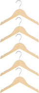 Alpina kinder kledinghangers hout – 5 stuks - kleerhangers - kinderhangers - houtkleurig